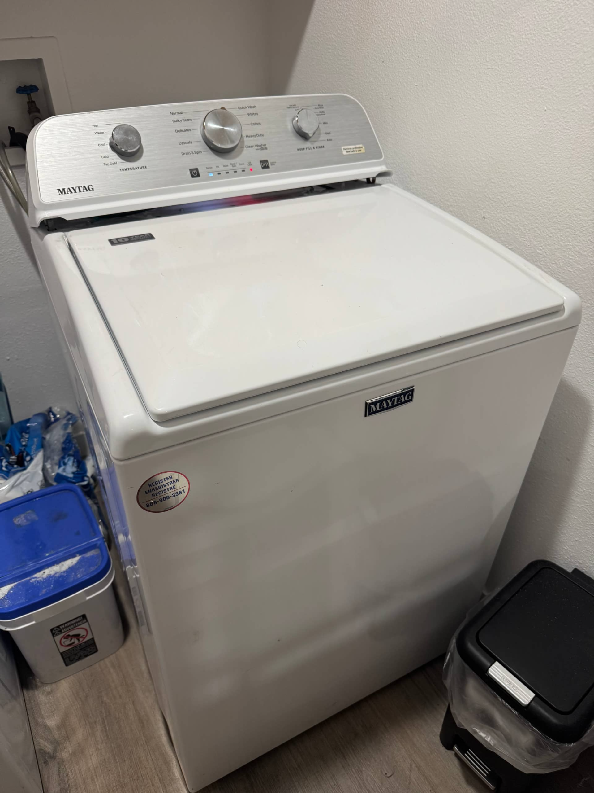 Maytag top-load washer after water inlet valve replacement service in Portland, OR