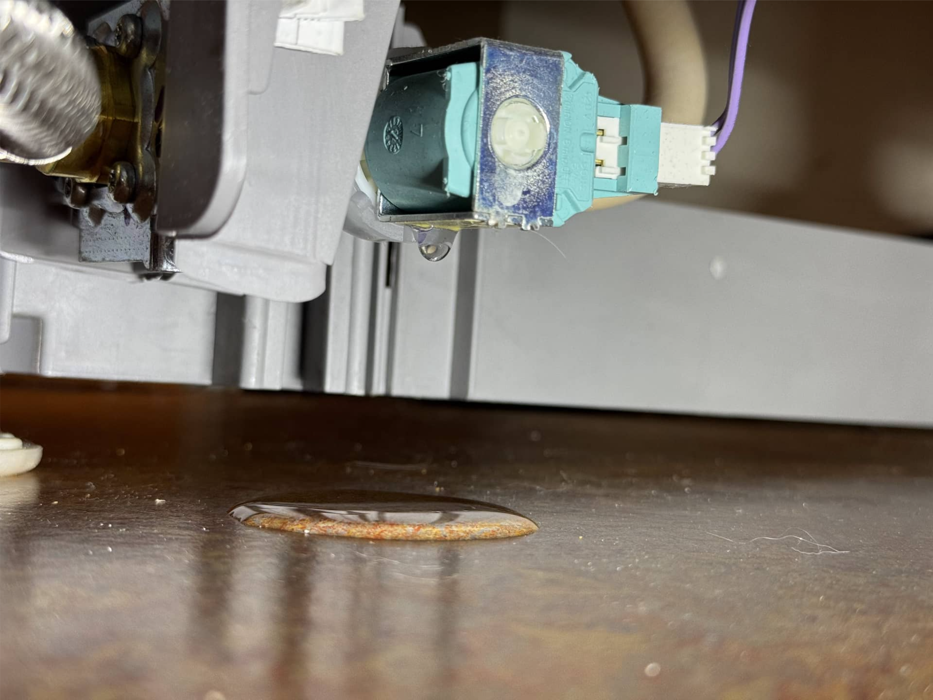 Water leak under Bosch dishwasher caused by faulty water valve component