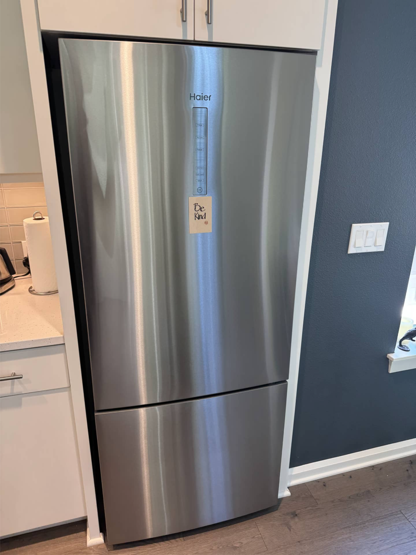 Haier refrigerator after drain line maintenance in Portland, OR 97213