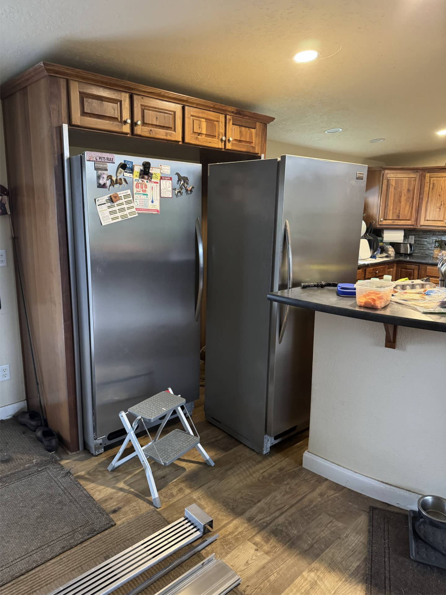 Frigidaire refrigerator pulled out for evaporator replacement in La Center, WA 98629