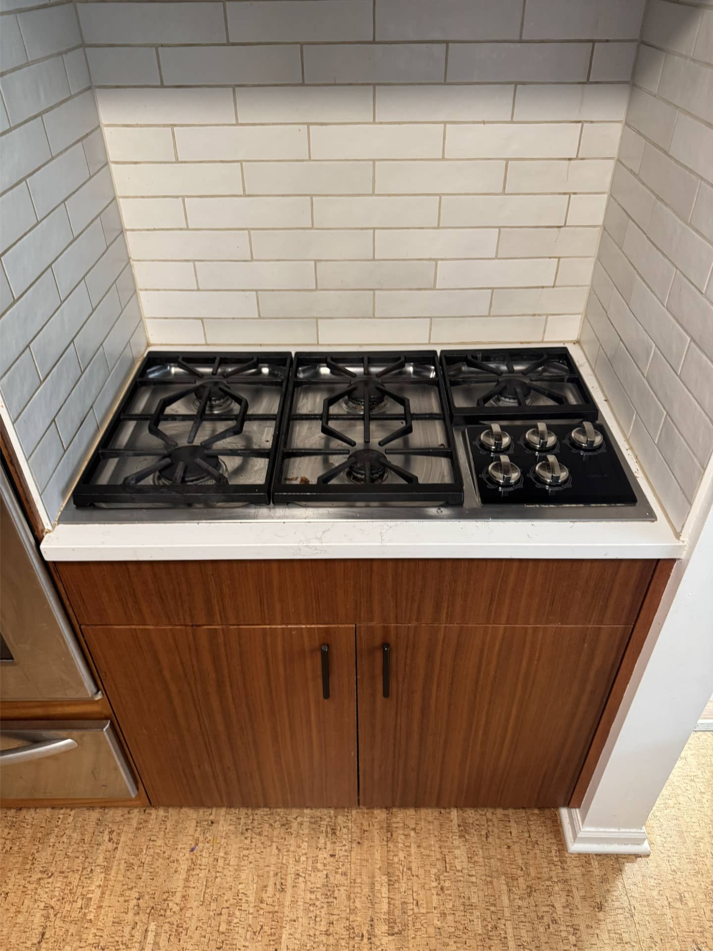 Wolf cooktop after replacing two faulty gas valves in Portland, OR 97211