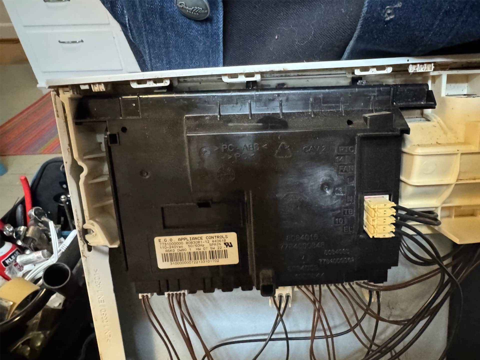 ASKO dishwasher control panel repair for unit not turning on in Portland, OR 97218