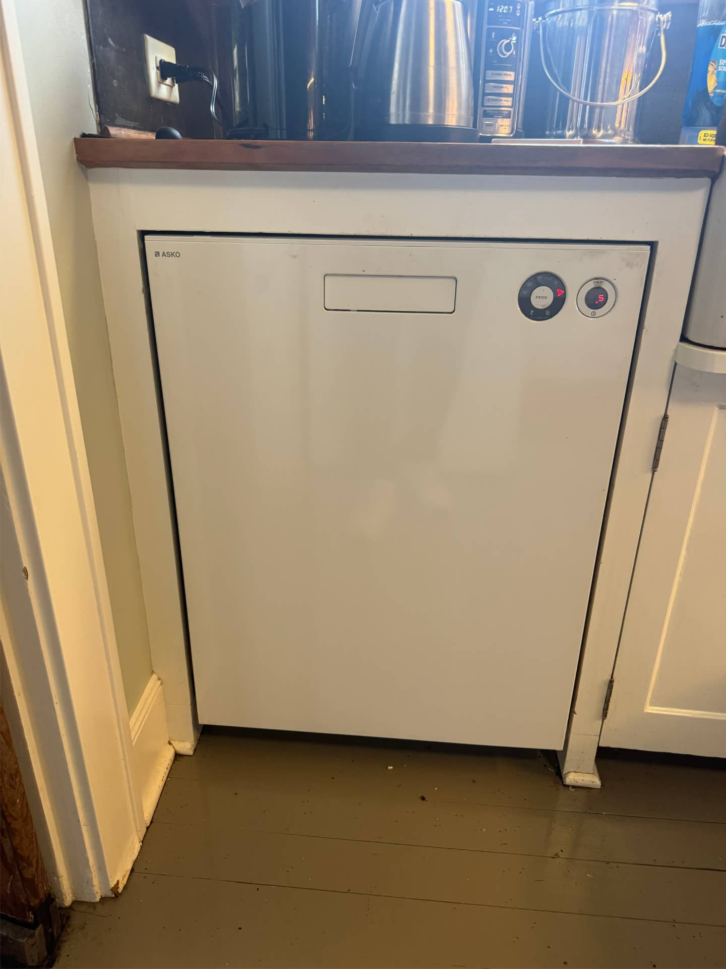 ASKO dishwasher with control panel removed for repair in Portland, OR 97218