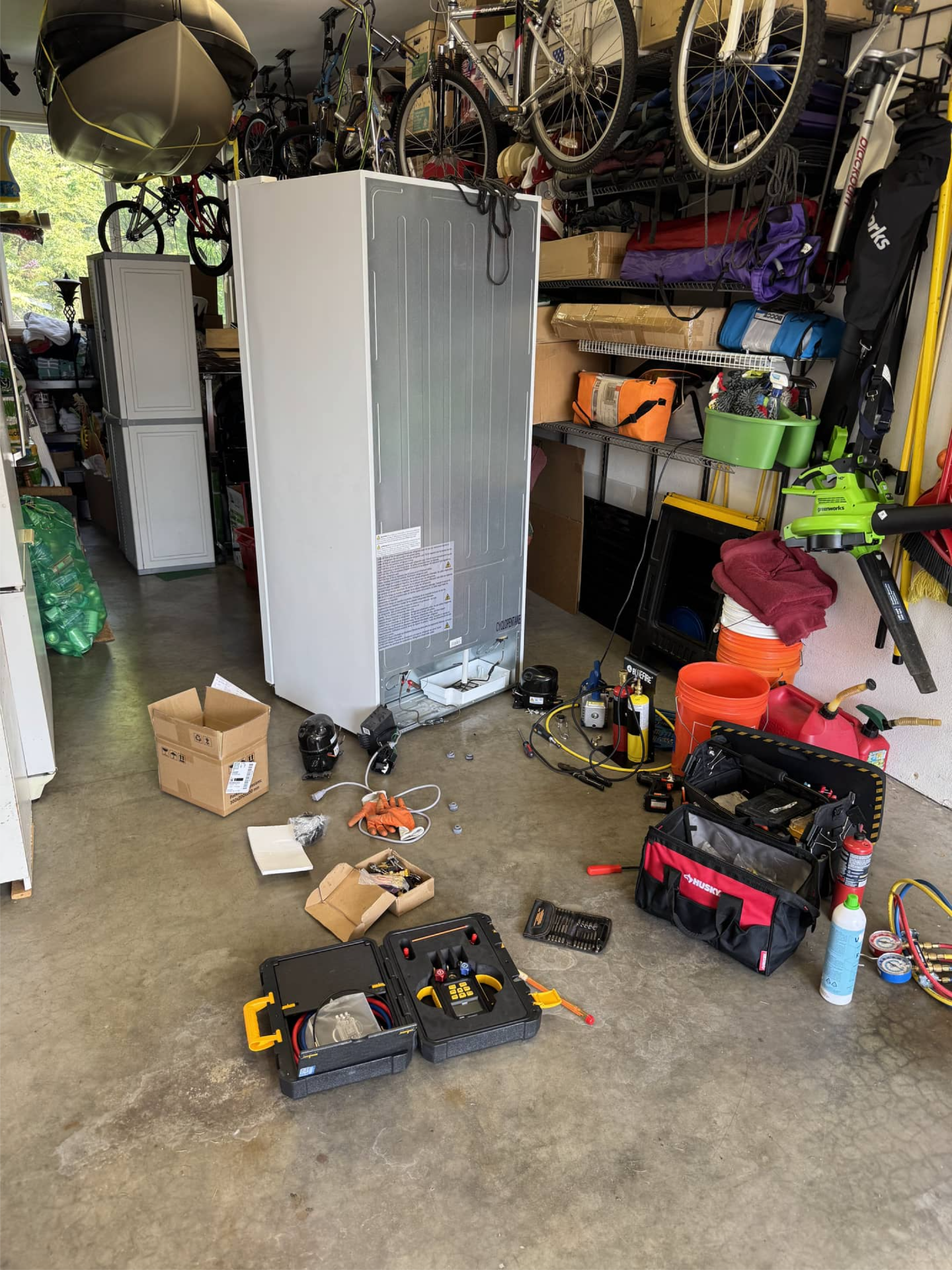 Frigidaire freezer during compressor replacement in Portland, OR 97229