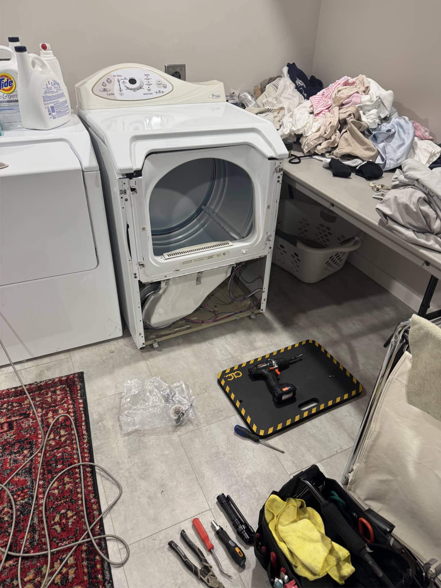 Maytag dryer drive roller and belt replacement in Portland, OR 97212