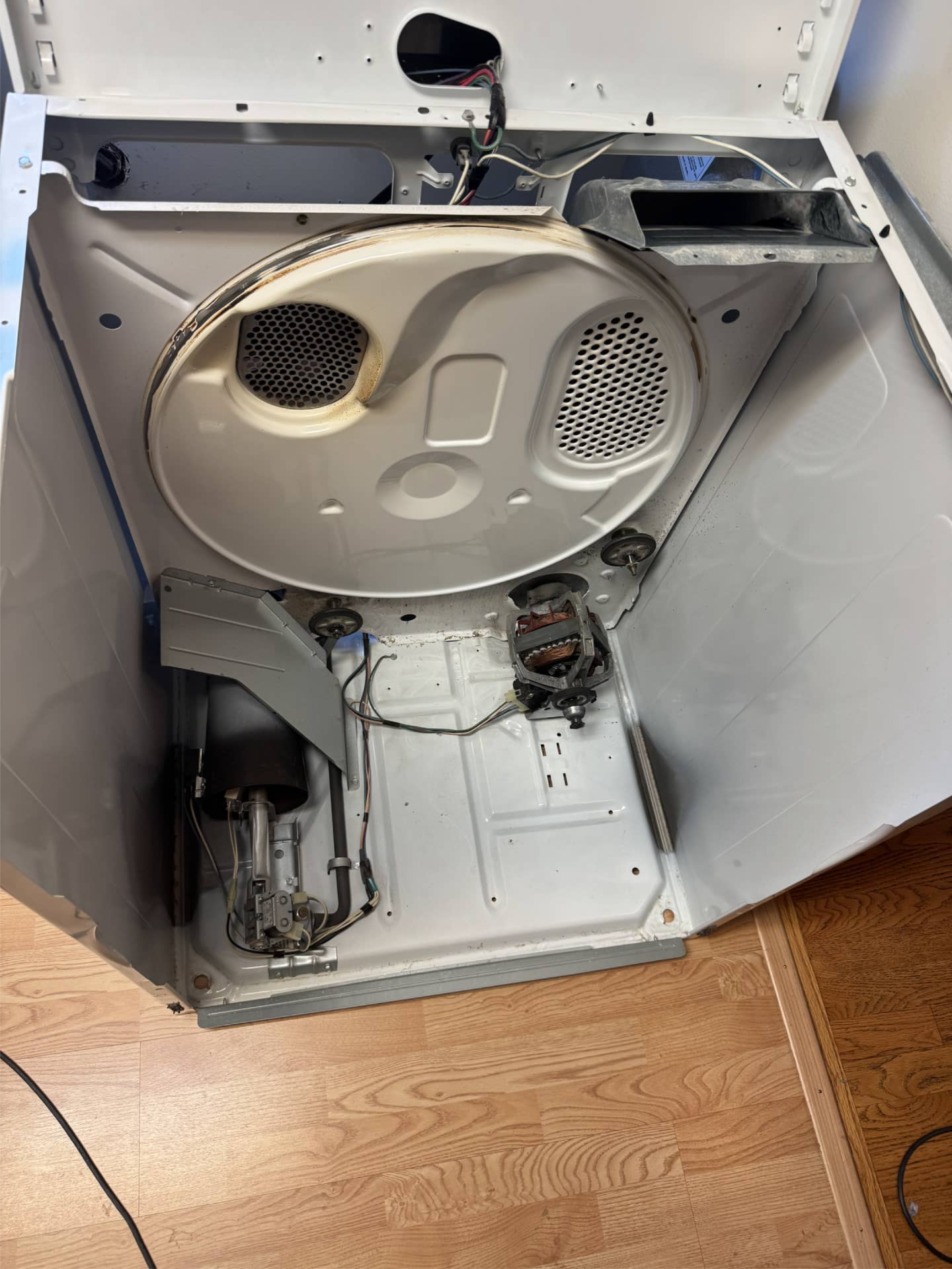 Estate dryer internal components during control board replacement in Portland, OR 97219
