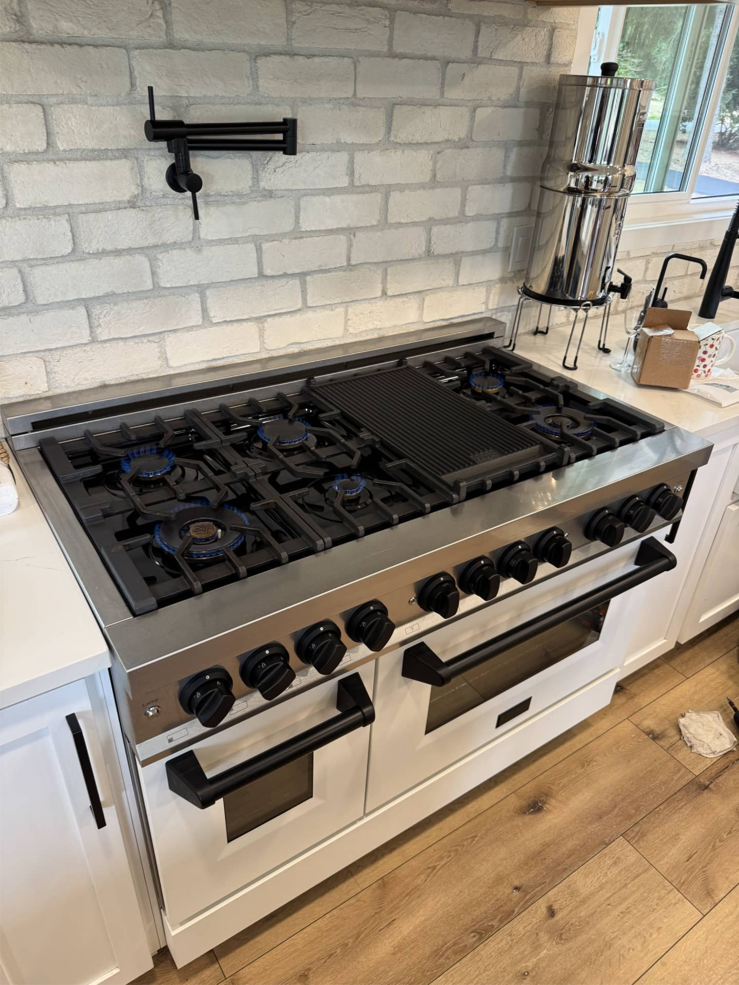 Bertazzoni gas range with burners tested during repair in Portland, OR 97224