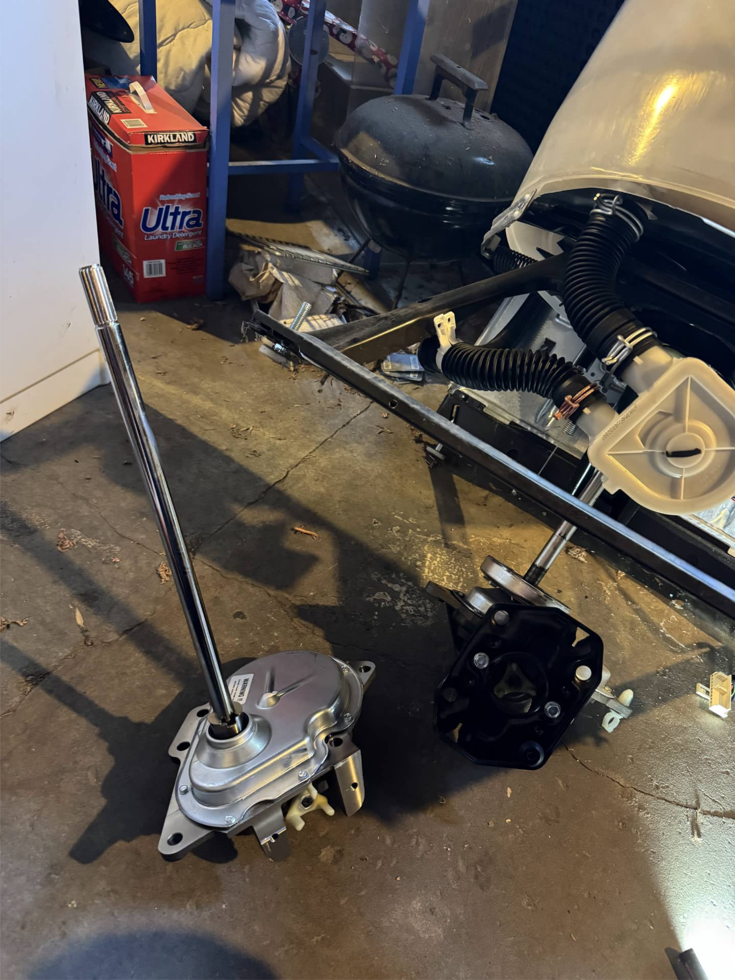 Maytag washer transmission removed during spin issue repair in Portland, OR 97214