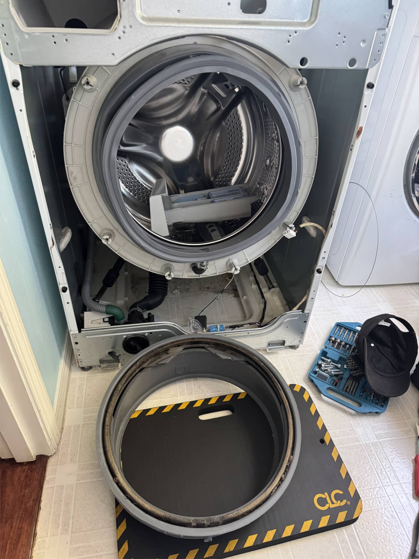 Moldy LG washer door seal removed during repair in Vancouver, WA 98683